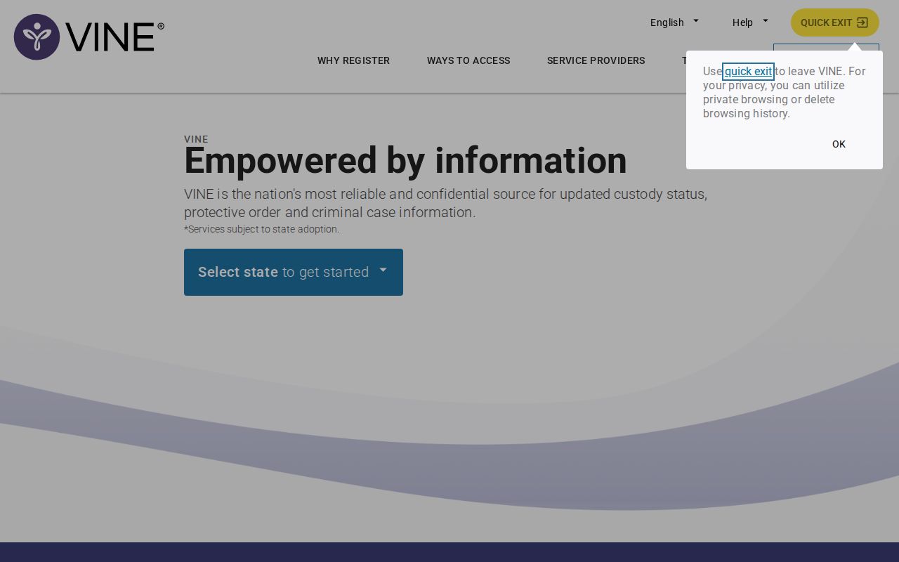 VINELink custody search used by Bailey County