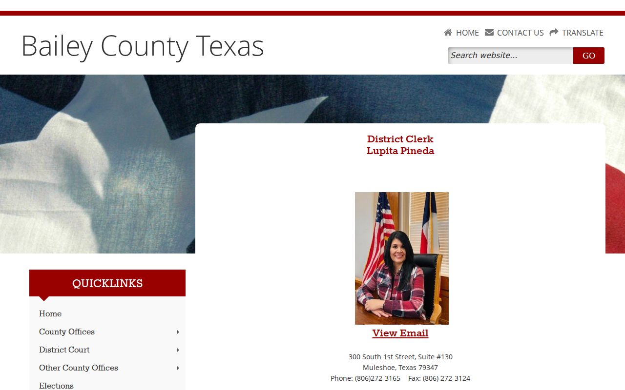 Bailey County District Clerk felony record contact
