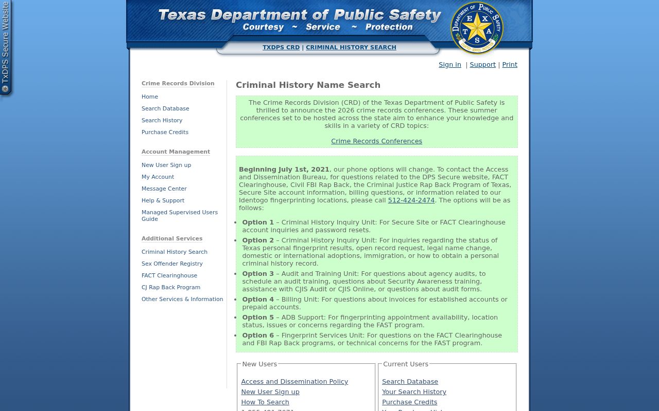 Texas DPS Criminal History Conviction Name Search