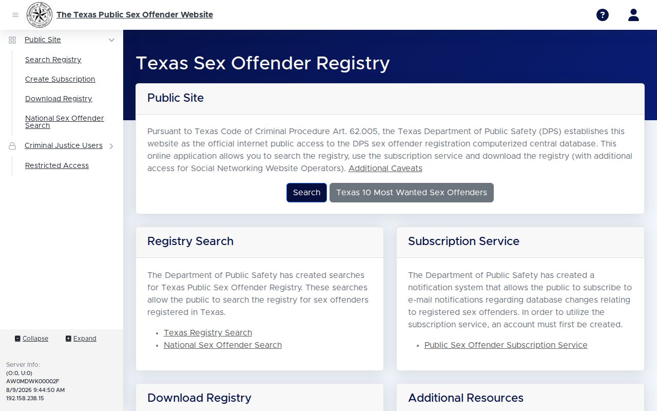 Bailey County sex offender check on the Texas public registry